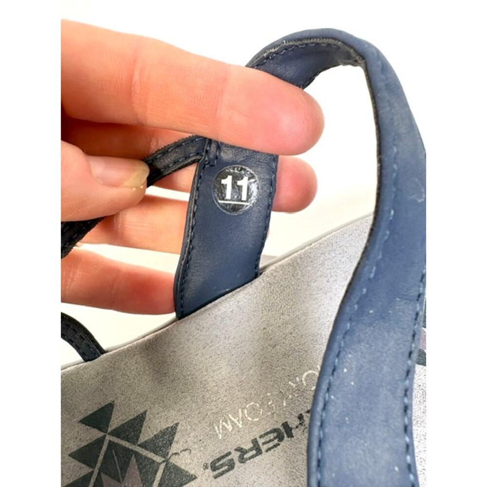 Skechers Memory Foam Women's Size 11 Blue Woven Strappy Slingback Sandals - Picture 9 of 9
